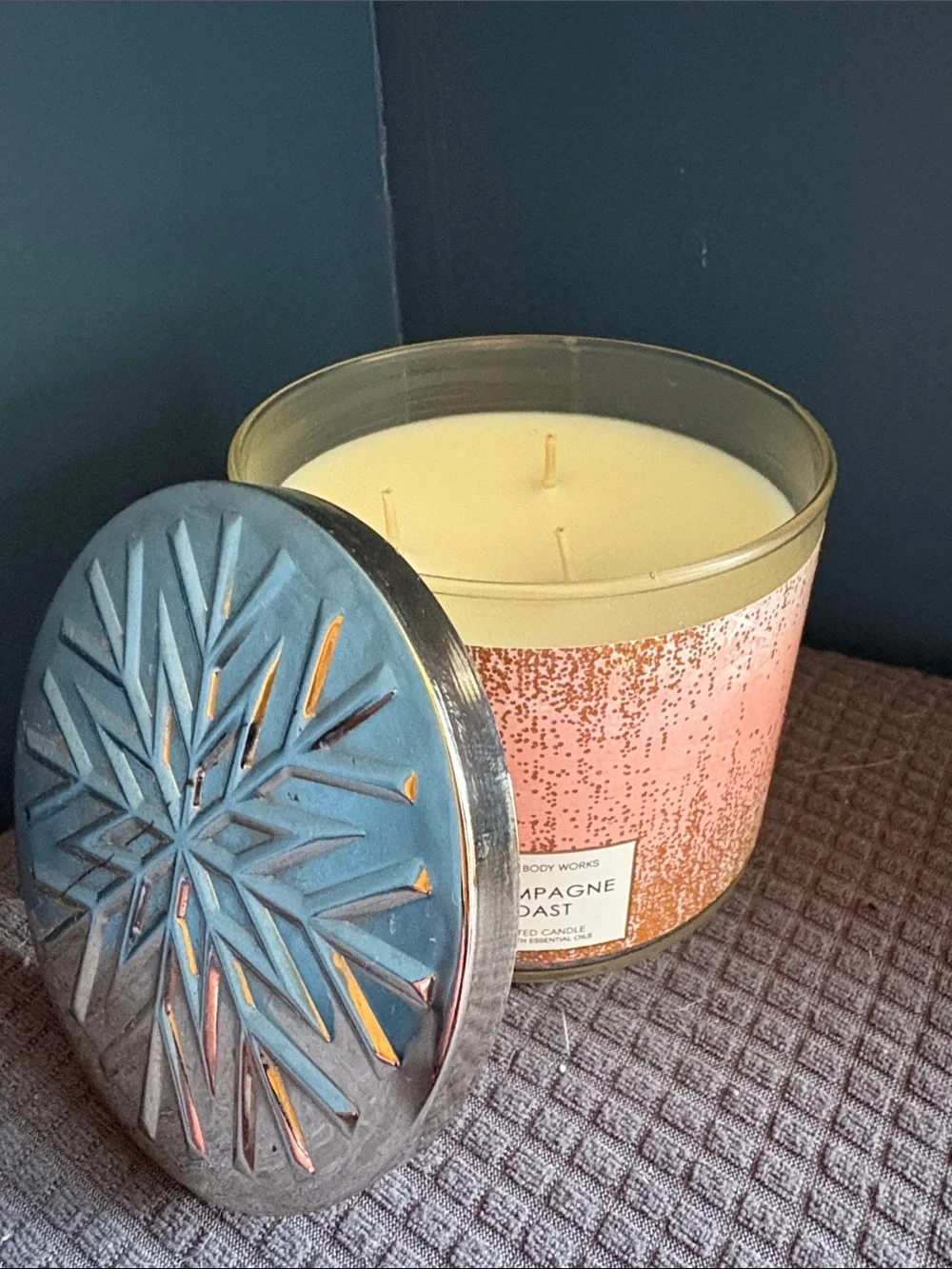 Bath & Body Works Champagne Toast Candle - Pink and Gold Accents